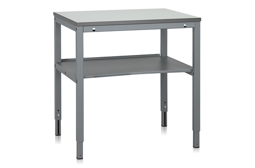 Fast arbejdsbord - 300 kg - B800 x D600 mm - Grå