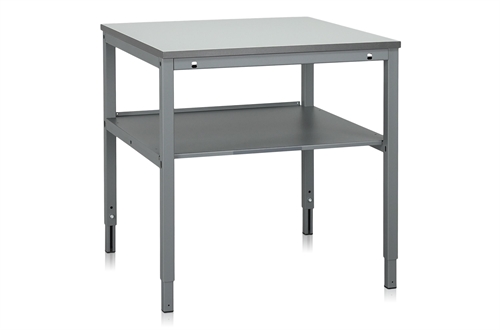 Fast arbejdsbord - 300 kg - B800 x D800 mm - Grå