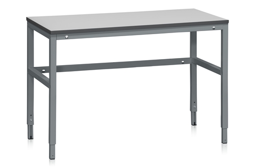 Fast arbejdsbord - 300 kg - B1200 x D600 mm - Grå