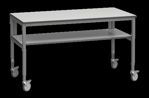 Mobilt arbejdsbord - 300 kg - B1200 x D800 mm - Grå