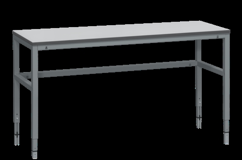 Fast arbejdsbord - 300 kg - B1600 x D600 mm - Grå