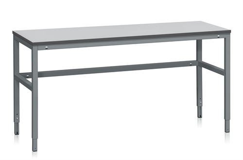 Fast arbejdsbord - 300 kg - B1600 x D600 mm - Grå