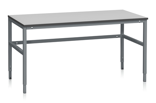 Fast arbejdsbord - 300 kg - B1600 x D800 mm - Grå