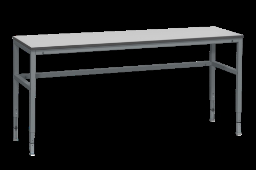 Fast arbejdsbord - 300 kg - B2000 x D600 mm - Grå