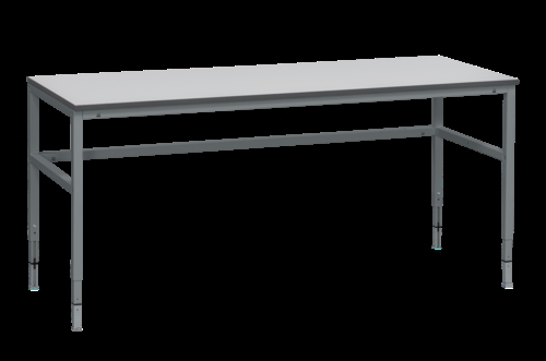 Fast arbejdsbord - 300 kg - B2000 x D800 mm - Grå