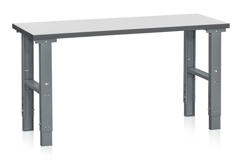 Fast arbejdsbord - 500 kg - B1600 x D600 mm - Grå