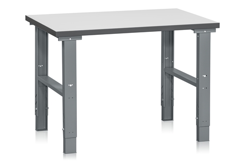 Fast arbejdsbord - 500 kg - B1200 x D800 mm - Grå
