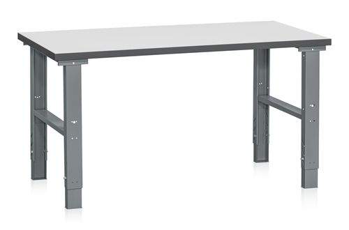 Fast arbejdsbord - 500 kg - B1600 x D800 mm - Grå