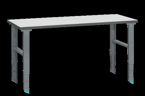 Fast arbejdsbord - 500 kg - B2000 x D800 mm - Grå