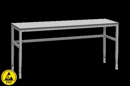 Fast arbejdsbord ESD - 300 kg - B2000 x D600 mm - Grå