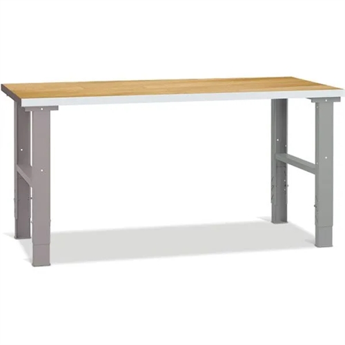 Filebænk 1500 x 800 mm m/40 mm egeparket - Grå