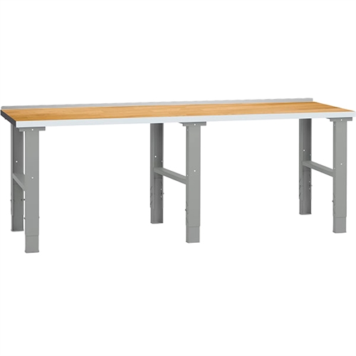 Filebænk 2500 x 800 x 40 mm m/bagkant - Grå