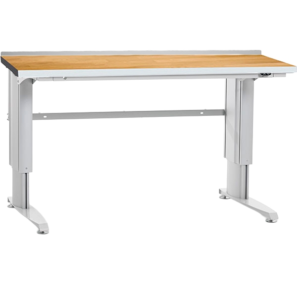 Filebænk 1500 x 800 mm m/40 mm eg - elektrisk - Grå