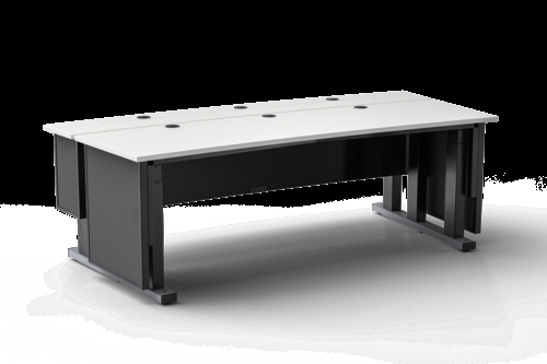 Elektrisk kontrolrums arbejdsstation - B2100 x D930 mm - Sort/hvid