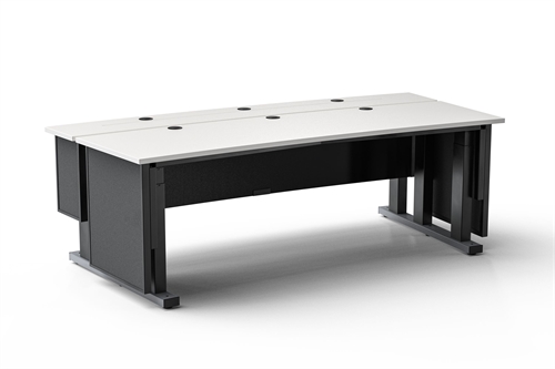 Elektrisk kontrolrums arbejdsstation - B2100 x D930 mm - Sort/hvid