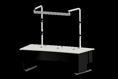 Elektrisk kontrolrums arbejdsstation m/lys - B2100 x D930 mm - Sort/hvid