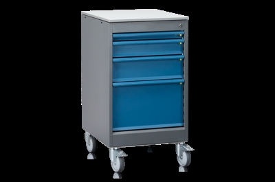 Skuffeenhed 670 på hjul - 4 skuffer + topplade