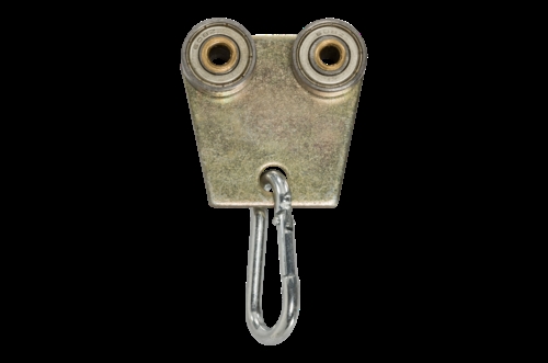 Løbevogn til C-profil m/karabinhage - Galvaniseret