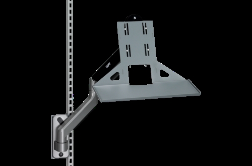 Skærm- tastaturholder på gasfjederarm - Grå