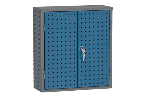 Værkstedsskab perforeret - Grå/blå 