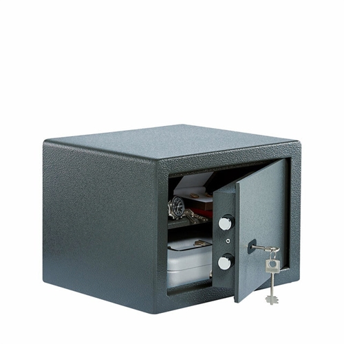 Værdiskab PS 120 K - 20,5 ltr. m/nøglelås - Grå