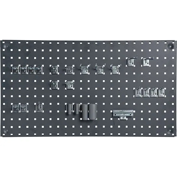 Værktøjstavle 950 x 2000 mm - Væghængt - Grå