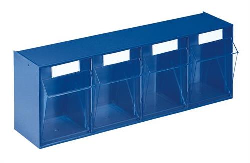 Tiltbox med 4 rum - Blå - 600 x 137 x H207 mm