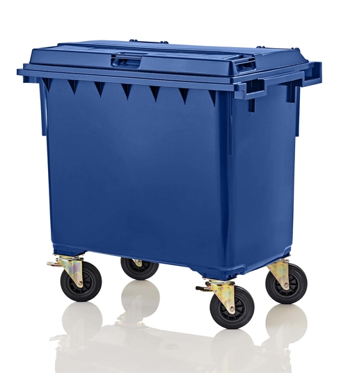 Affaldscontainer 660 L. - Blå - 1370 x 780 x H1220 mm
