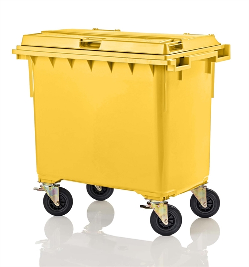 Affaldscontainer 660 L. - Gul - 1370 x 780 x H1220 mm