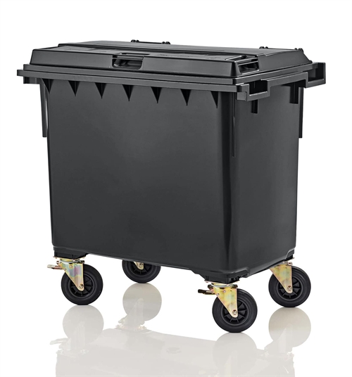 Affaldscontainer 660 L. - Grå - 1370 x 780 x H1220 mm