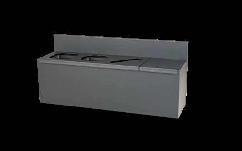 Kildesortering t/4 fraktioner - væghængt - Antracit grå