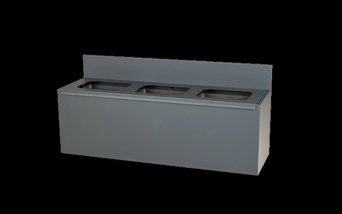 Kildesortering t/3 fraktioner - væghængt - Antracit grå