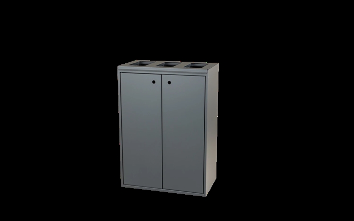 Kildesortering t/3 fraktioner - åbent - Antracit grå