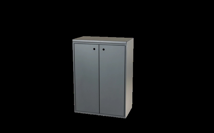 Kildesortering t/3 fraktioner - lukket - Antracit grå