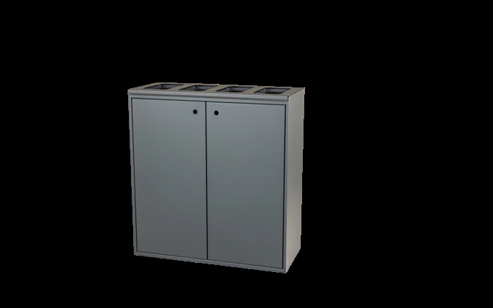 Kildesortering t/4 fraktioner - åbent - Antracit grå