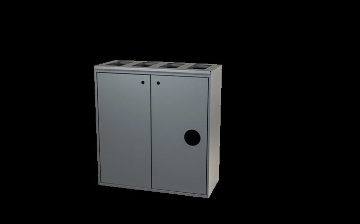 Kildesortering t/5 fraktioner - åbent - Antracit grå