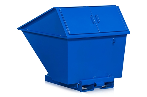 Tipcontainer 900 ltr. inkl. højt låg - Blå - 1525 x 1230 x H1295 