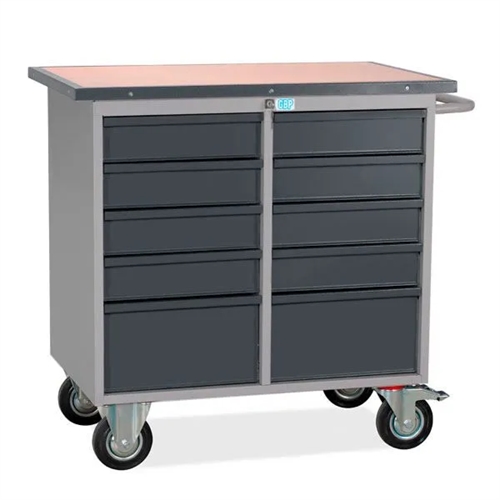 Værkstedsvogn m/10 skuffer - Grå/antracit