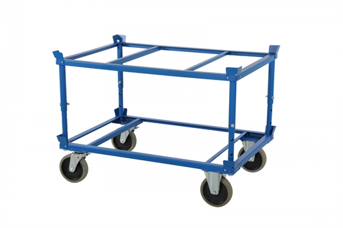 Pallevogn høj model - Blå - 1231 x 831 x H651-828 mm