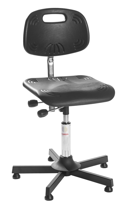 Classic arbejdsstol - Lav m/glidesko - Sort