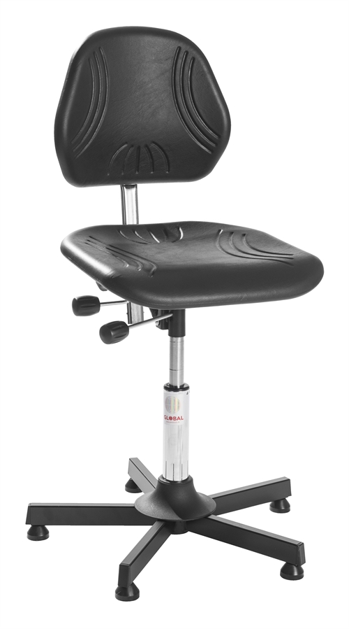 Comfort arbejdsstol - Lav m/glidesko - Sort