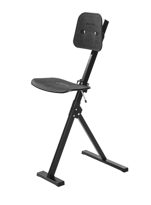 Ståstøttestol Solid plast m/glidesko - Sort