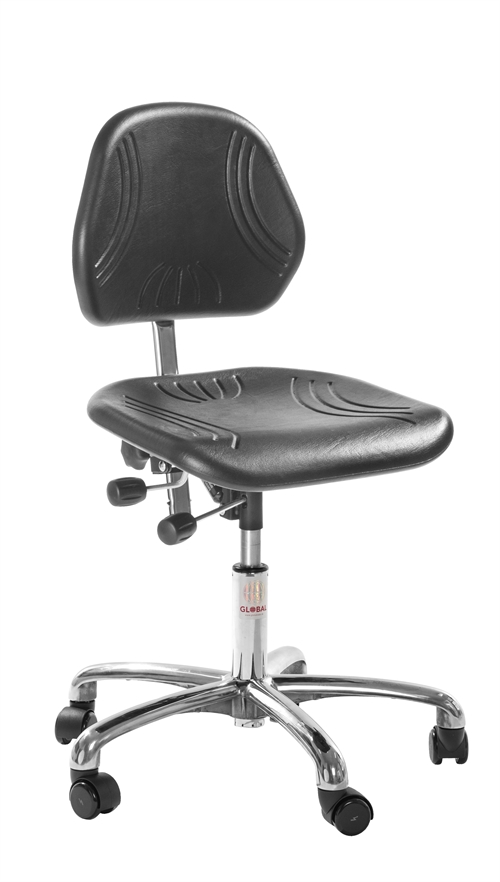 Comfort ESD arbejdsstol - lav m/hjulsæt - Sort