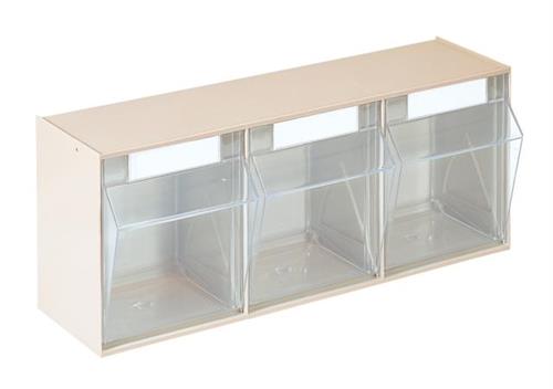 Tiltbox med 3 rum - Beige - 600 x 242 x H163 mm