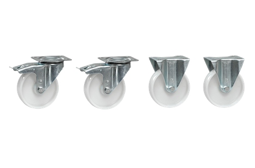Hjulsæt nylon m/bremse  Ø160 mm til tip containeren